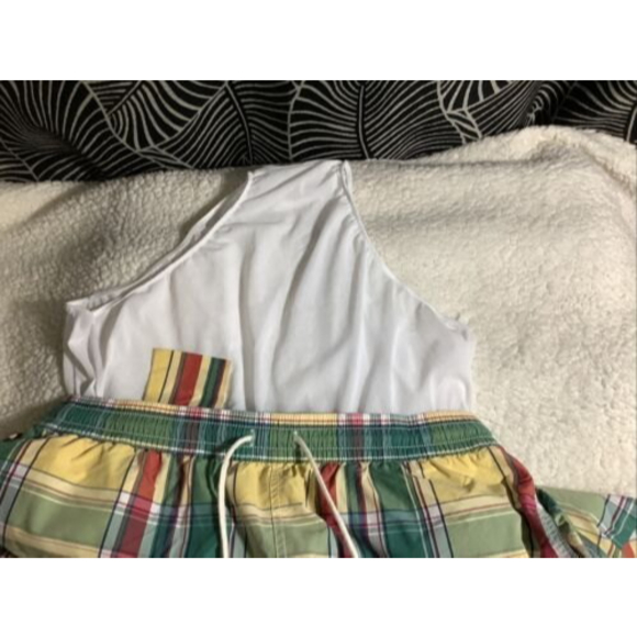 SOLD* POLO RALPH LAUREN PLAID SWIM SHORTS  TRUNKS |  SWIMWEAR BEACH | Size X-L - Picture 5 of 10